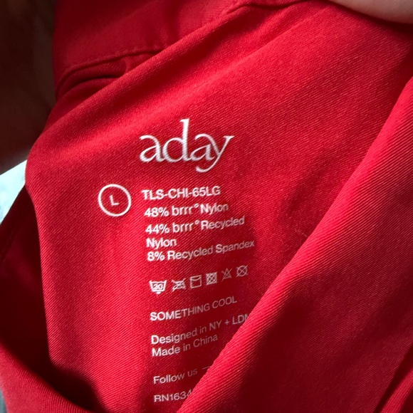ADAY Something Cool Button Down in Chili Red Size Large Limited Edition Normcore - Picture 2 of 15